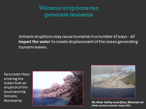 Volcanic eruptions can generate tsunamis